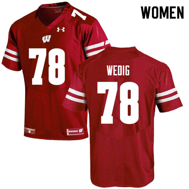 Women #78 Trey Wedig Wisconsin Badgers College Football Jerseys Sale-Red